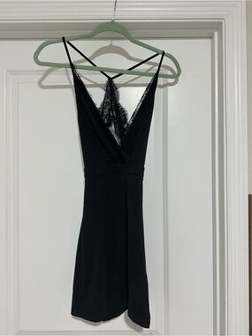 LF Black Lace-Back Mini Dress